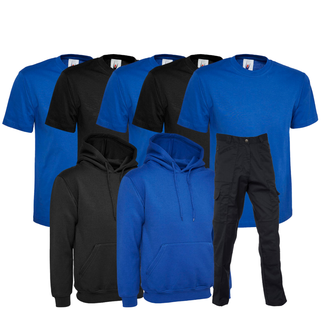 Workwear Package with LPB embroidery - 5x T-Shirt + 2x Hoodie + 1x Trousers