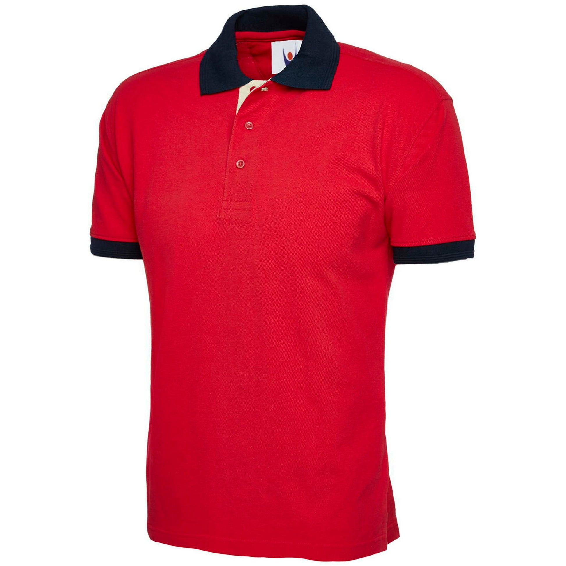 Colour Contrast Polo Shirt Red