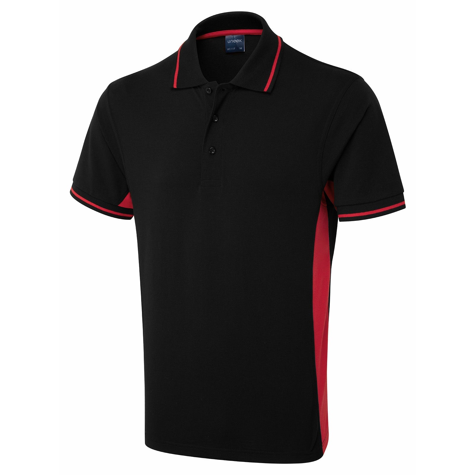 two-tone-polo-shirt black red