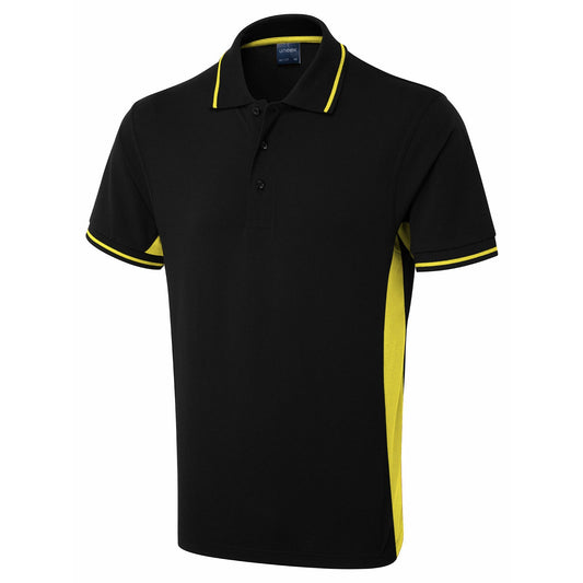 two-tone-polo-shirt Black yellow