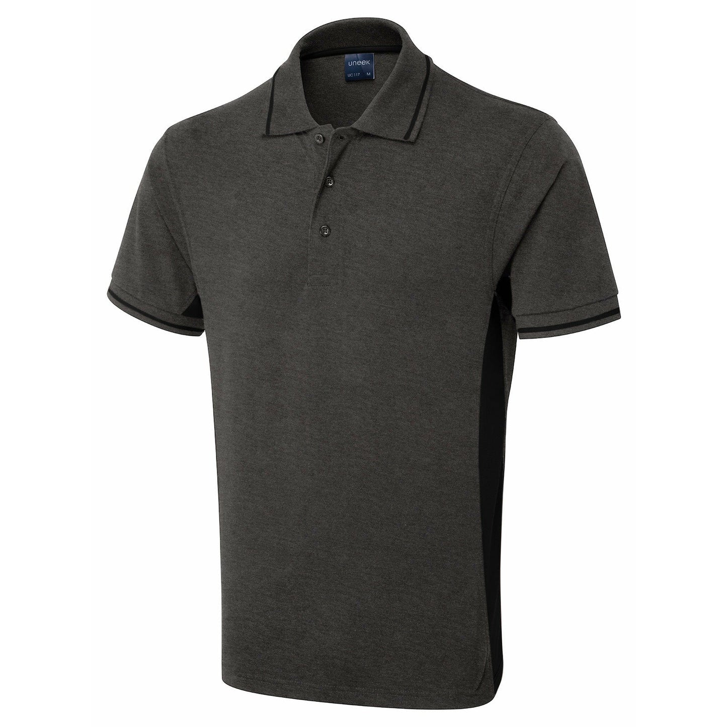 two-tone-polo-shirt charcoal black