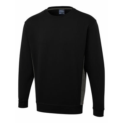 Two Tone Crew New Sweatshirt Black & Grey
