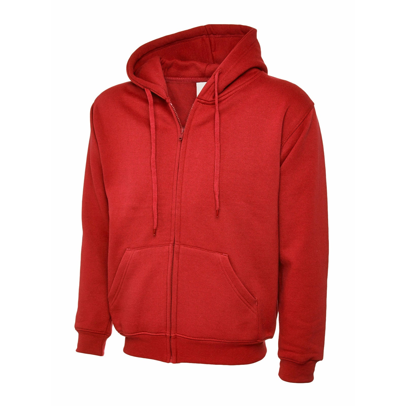 Adults Classic Full Zip Hooded Sweatshirt Red