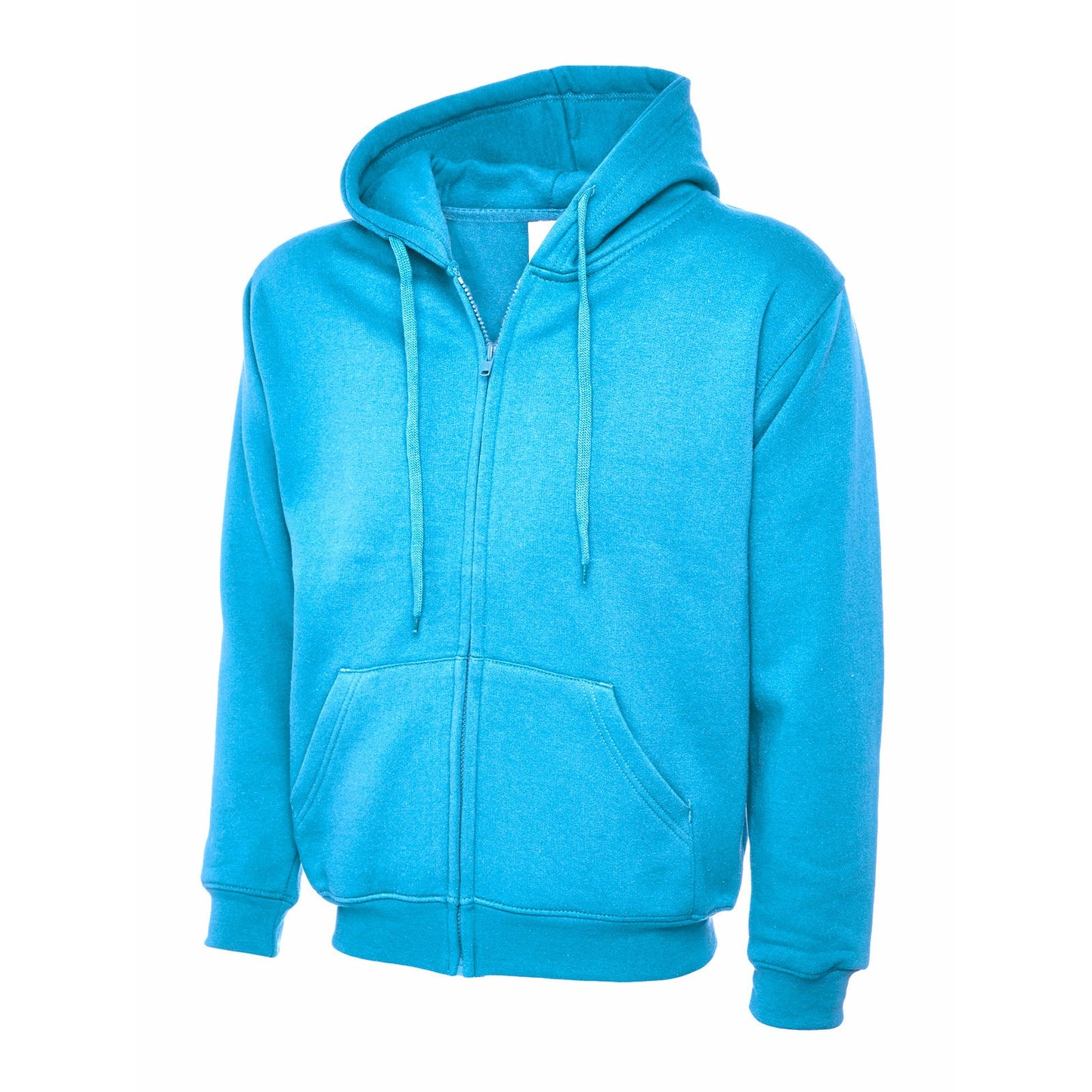 Adults Classic Full Zip Hooded Sweatshirt Sky Blue