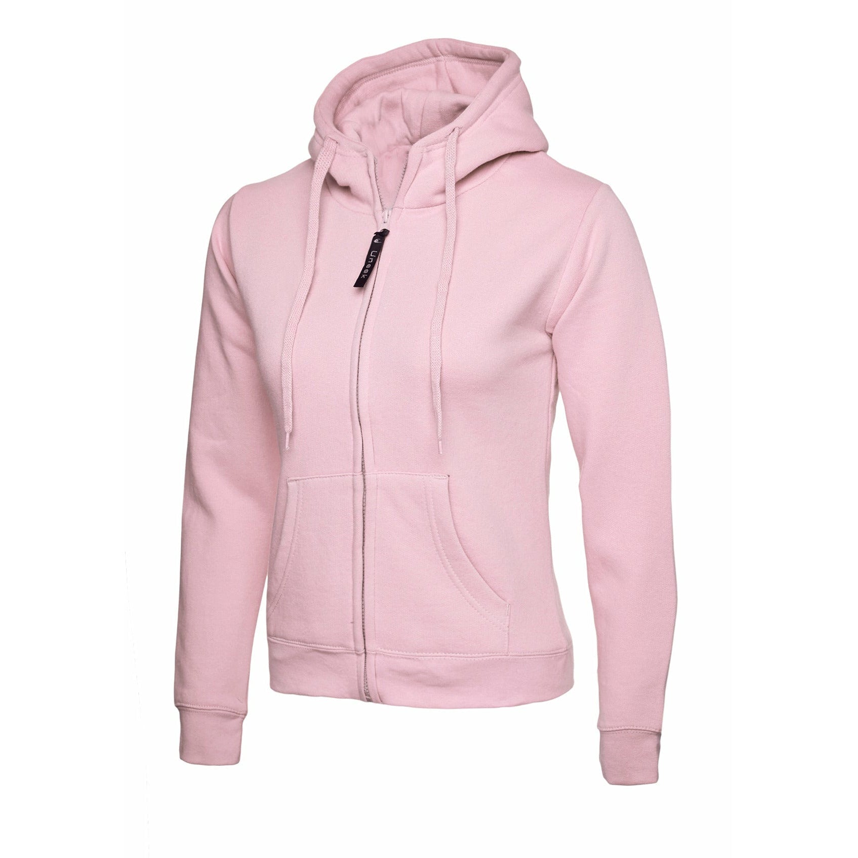 Ladies Classic Full Zip Hooded Sweatshirt Pink