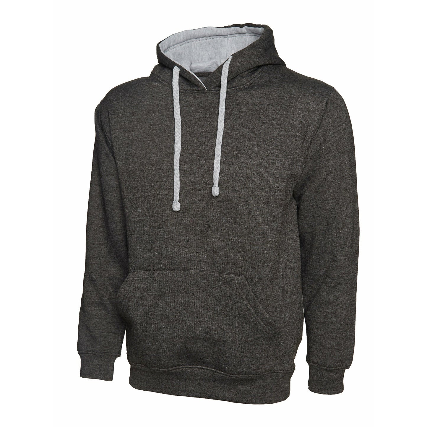 Contrast Hooded Sweatshirt Charcoal Grey