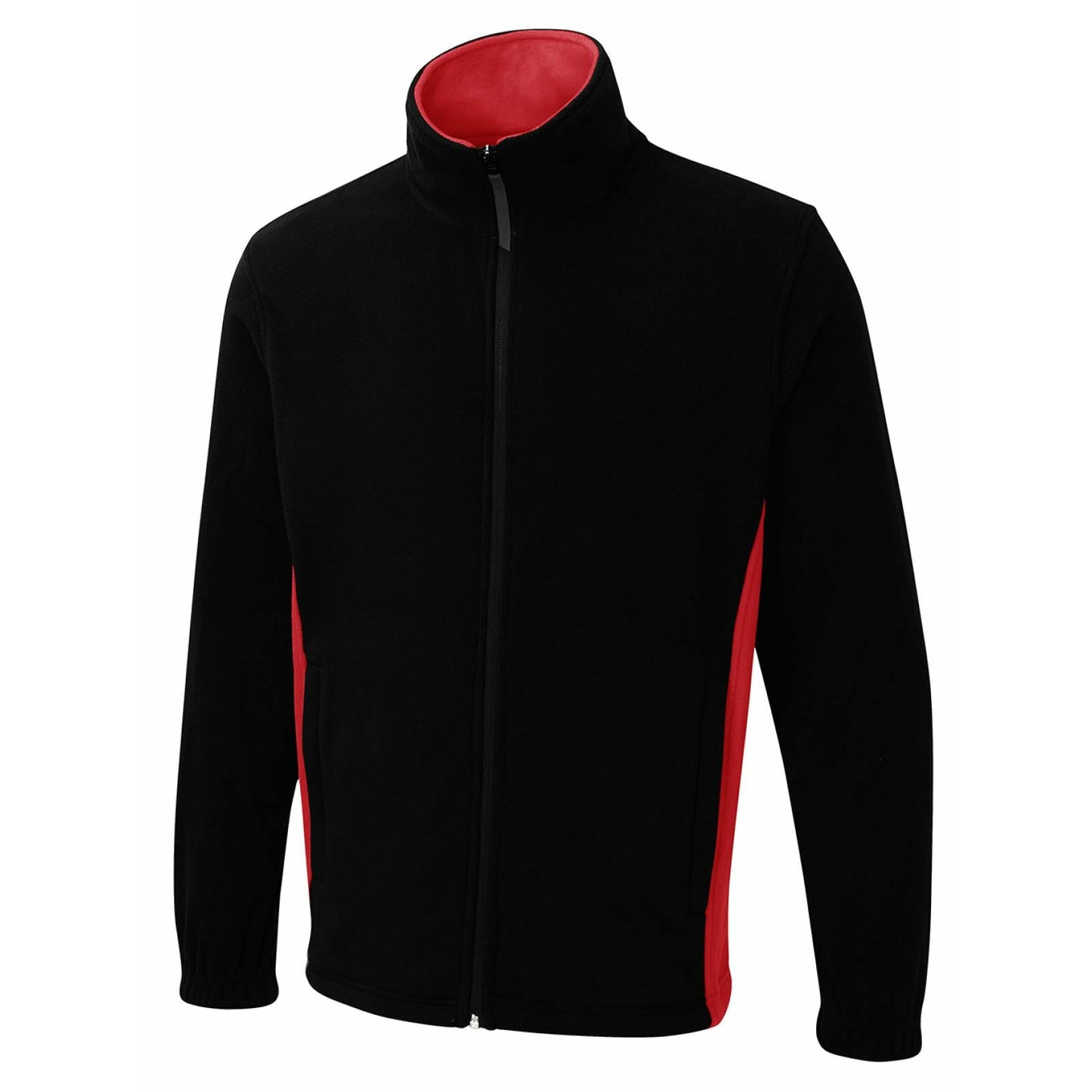 two tone Black & Red full zip fleece
