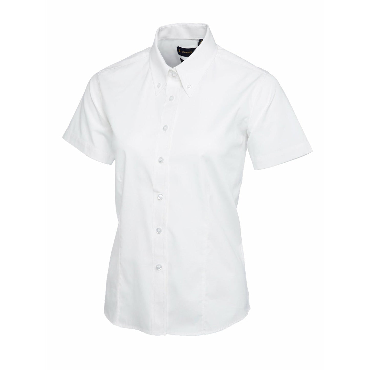 Ladies Pinpoint Oxford Half Sleeve Shirt - White