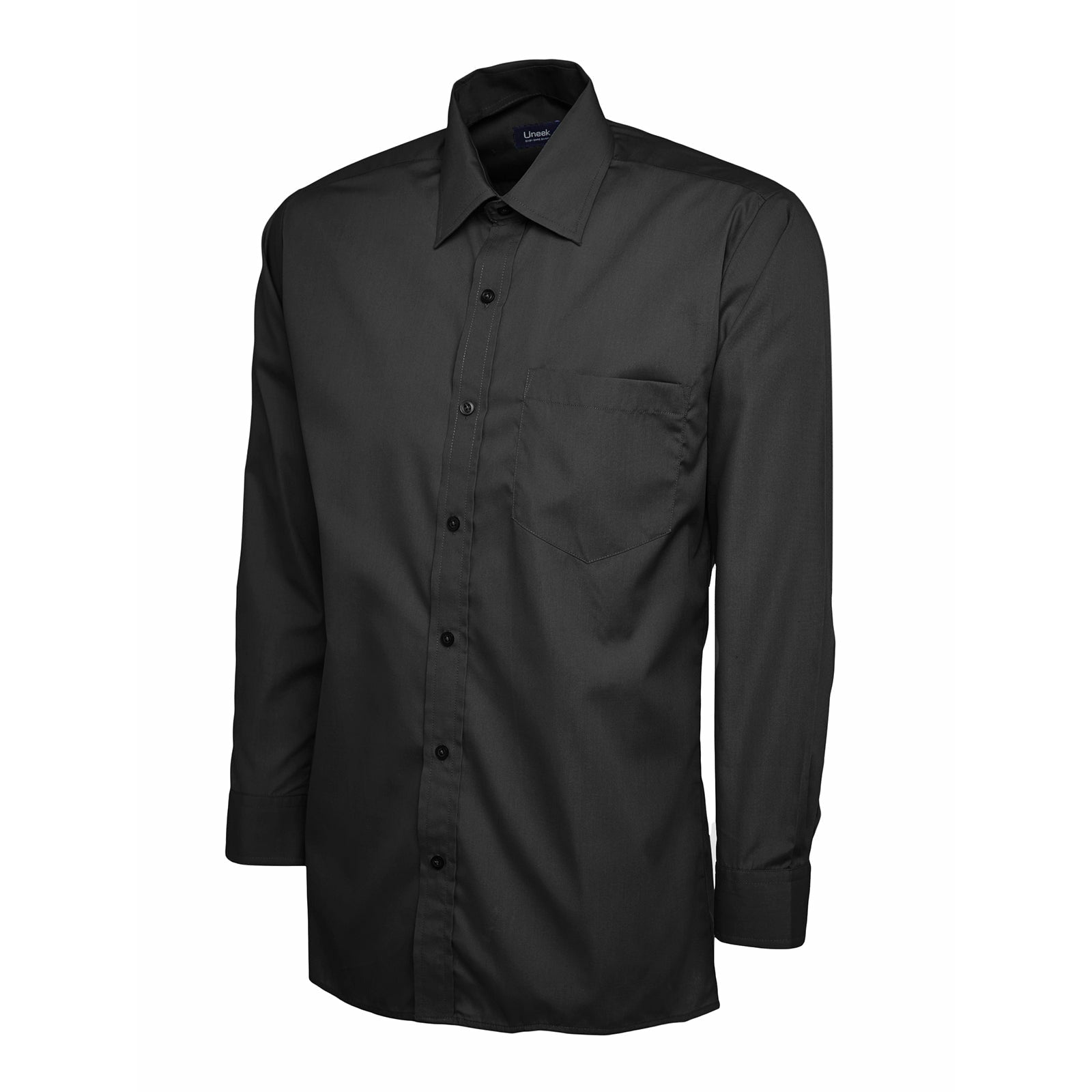 Mens Poplin Full Sleeve Shirt (14.5 - 16.5) - Black
