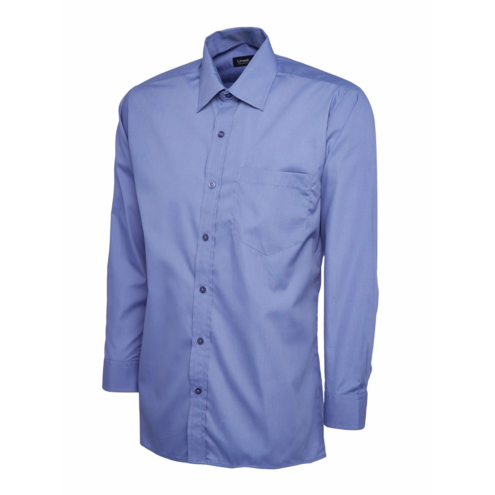 Mens Poplin Full Sleeve Shirt (17 - 19.5) Mid Blue