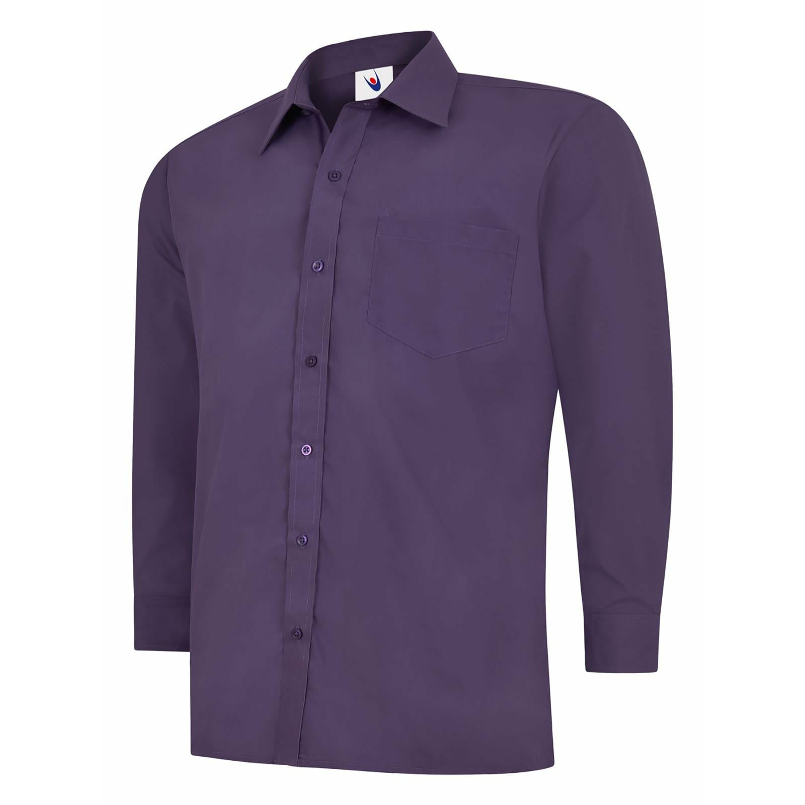 Mens Poplin Full Sleeve Shirt (14.5 - 16.5) - Purple