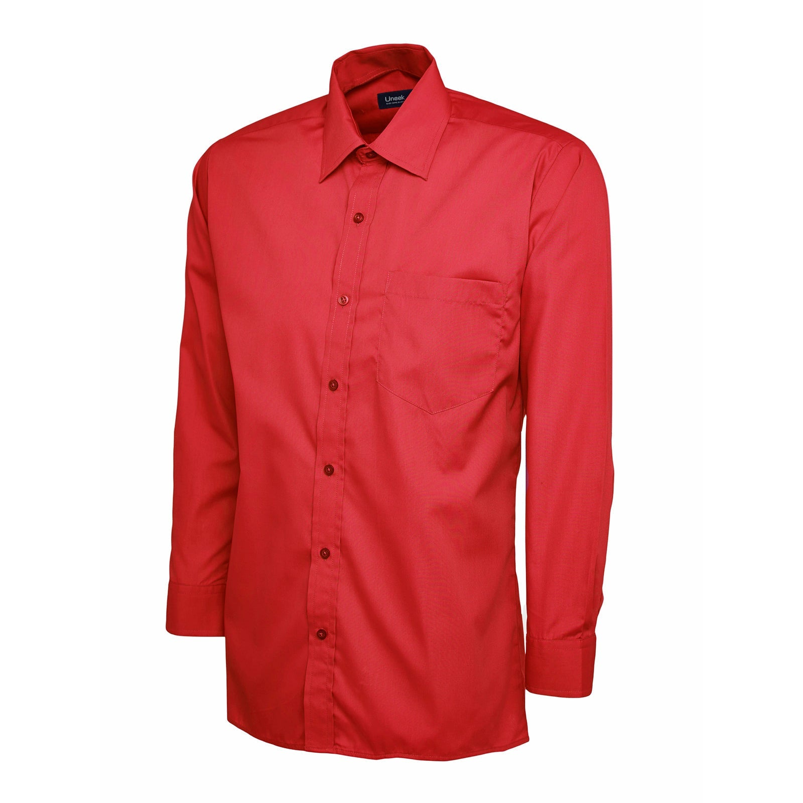 Mens Poplin Full Sleeve Shirt (14.5 - 16.5) - Red