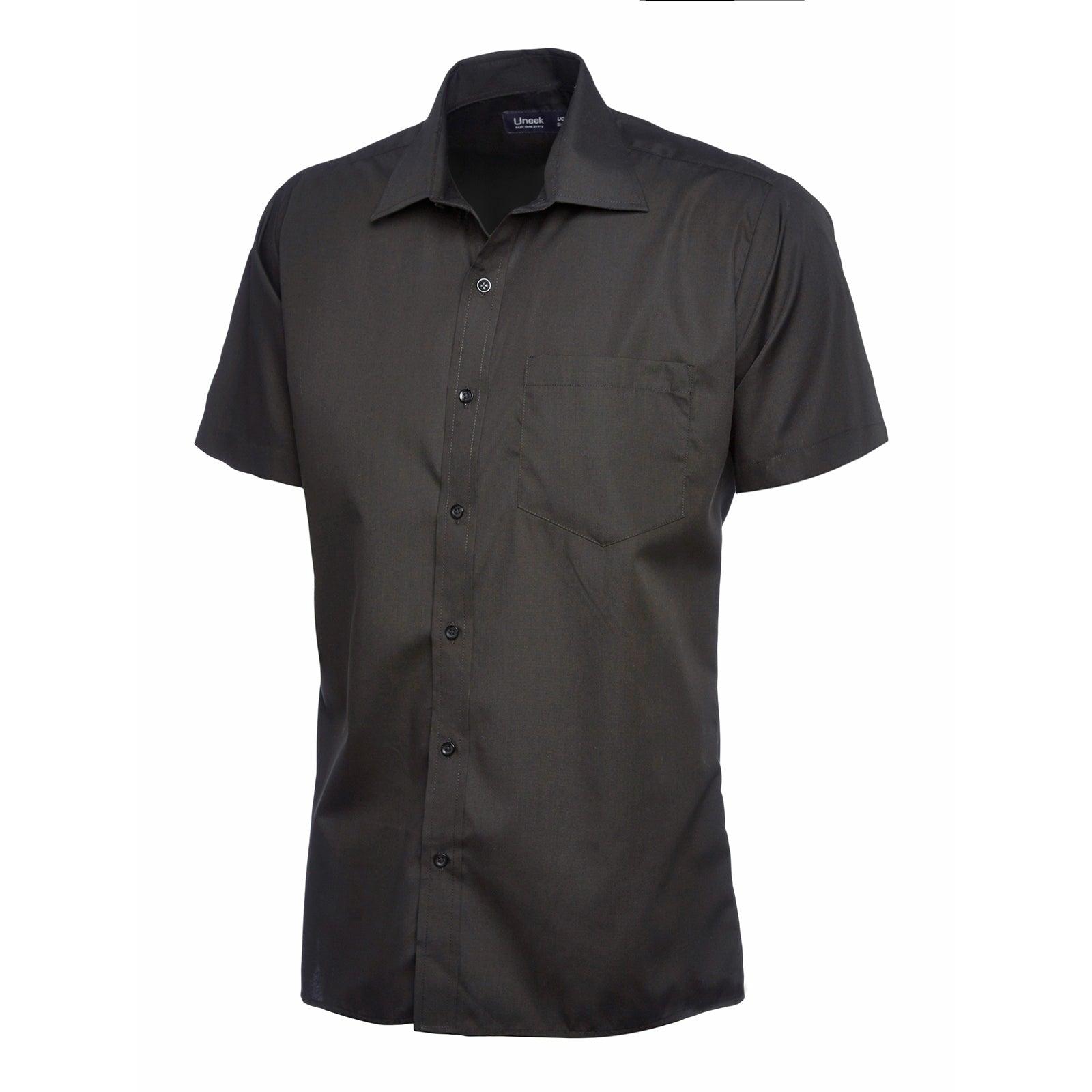 Mens Poplin Half Sleeve Shirt (14.5 - 16.5) - Black