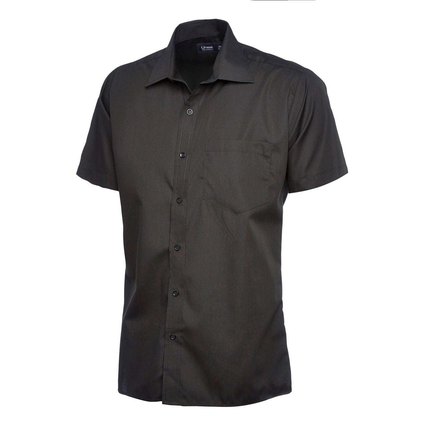 Mens Poplin Half Sleeve Shirt (17 - 19.5) - Black