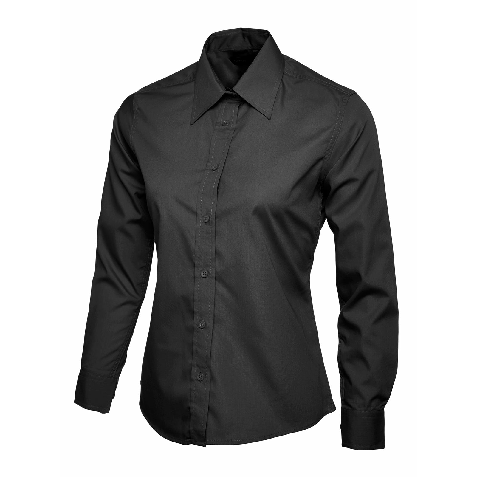 Ladies Poplin Full Sleeve Shirt - Black