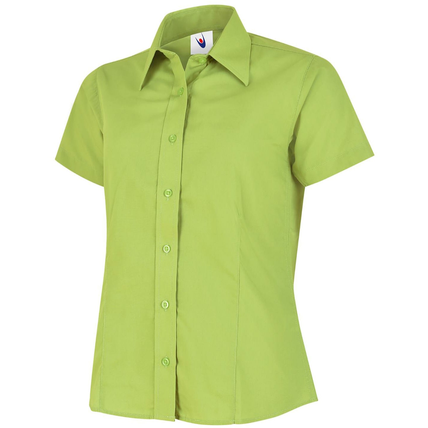Ladies Poplin Half Sleeve Shirt - Lime