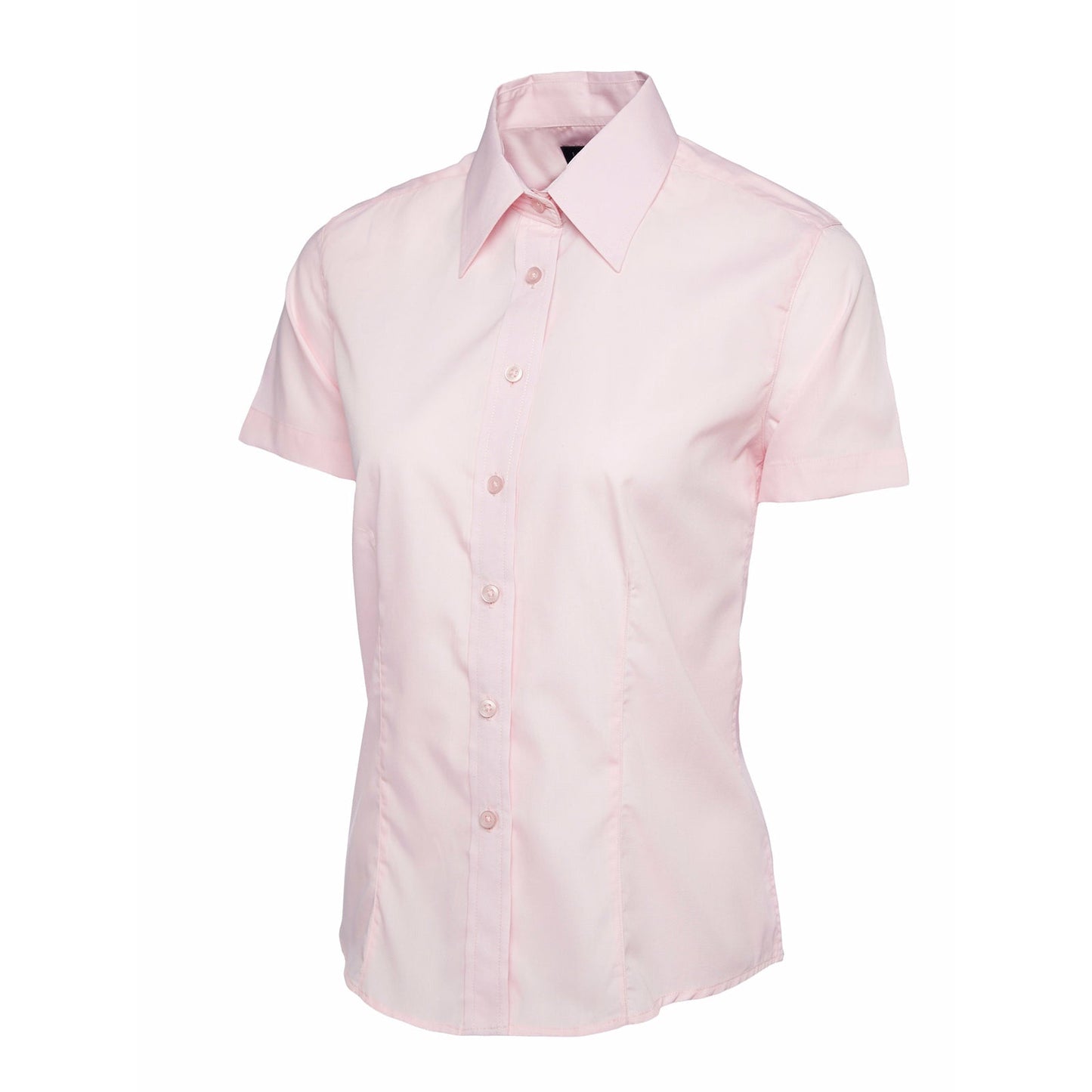 Ladies Poplin Half Sleeve Shirt - Pink