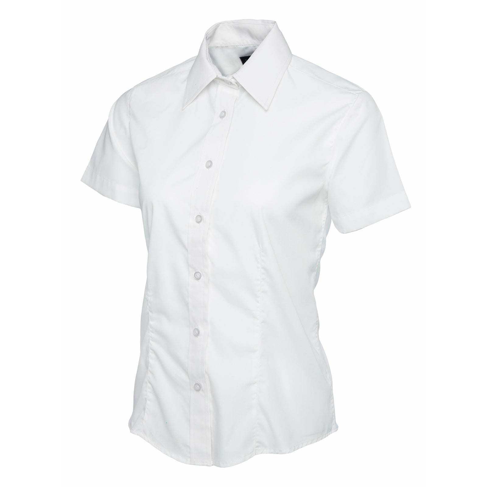 Ladies Poplin Half Sleeve Shirt - White