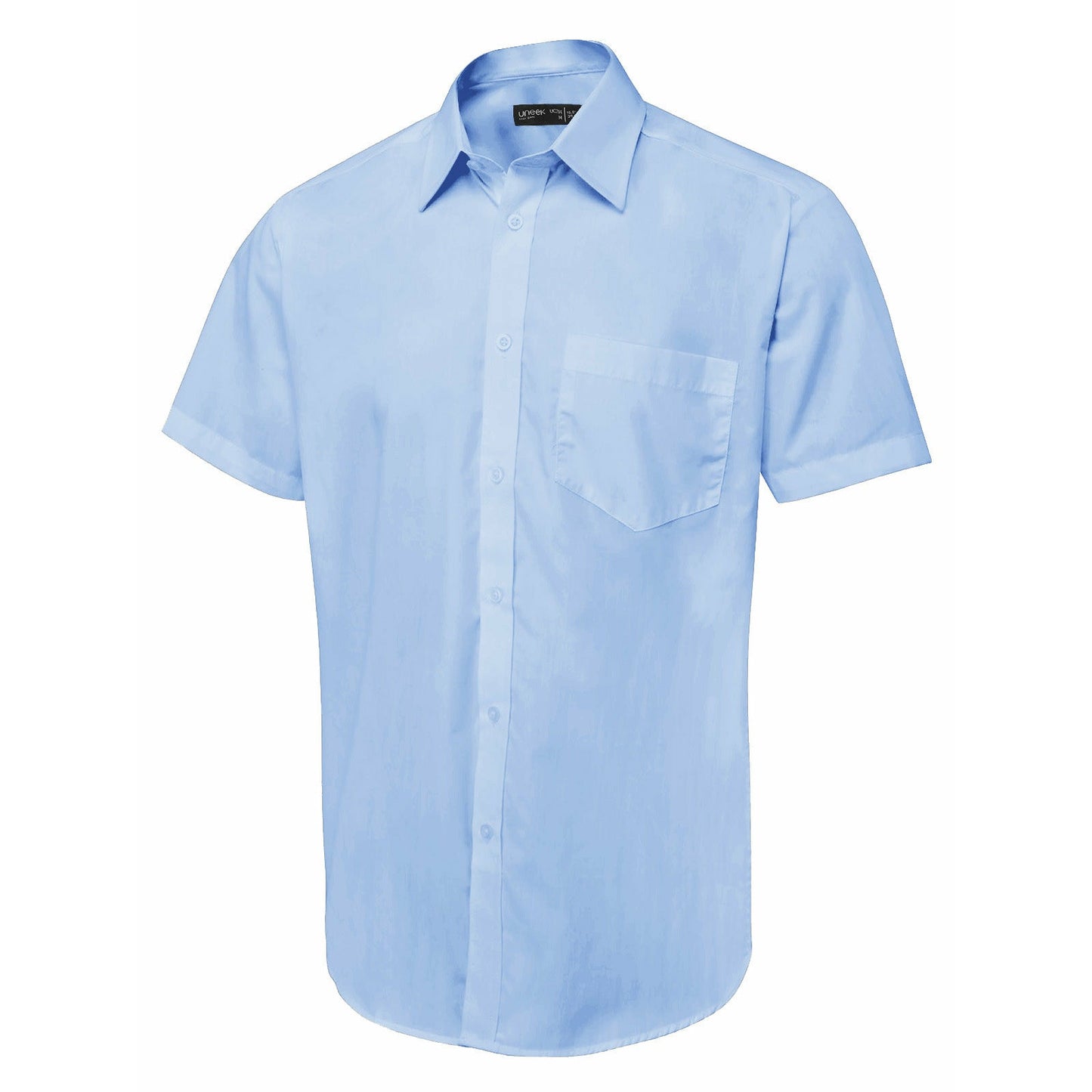 Men's Short Sleeve Poplin Shirt - Light Blue
