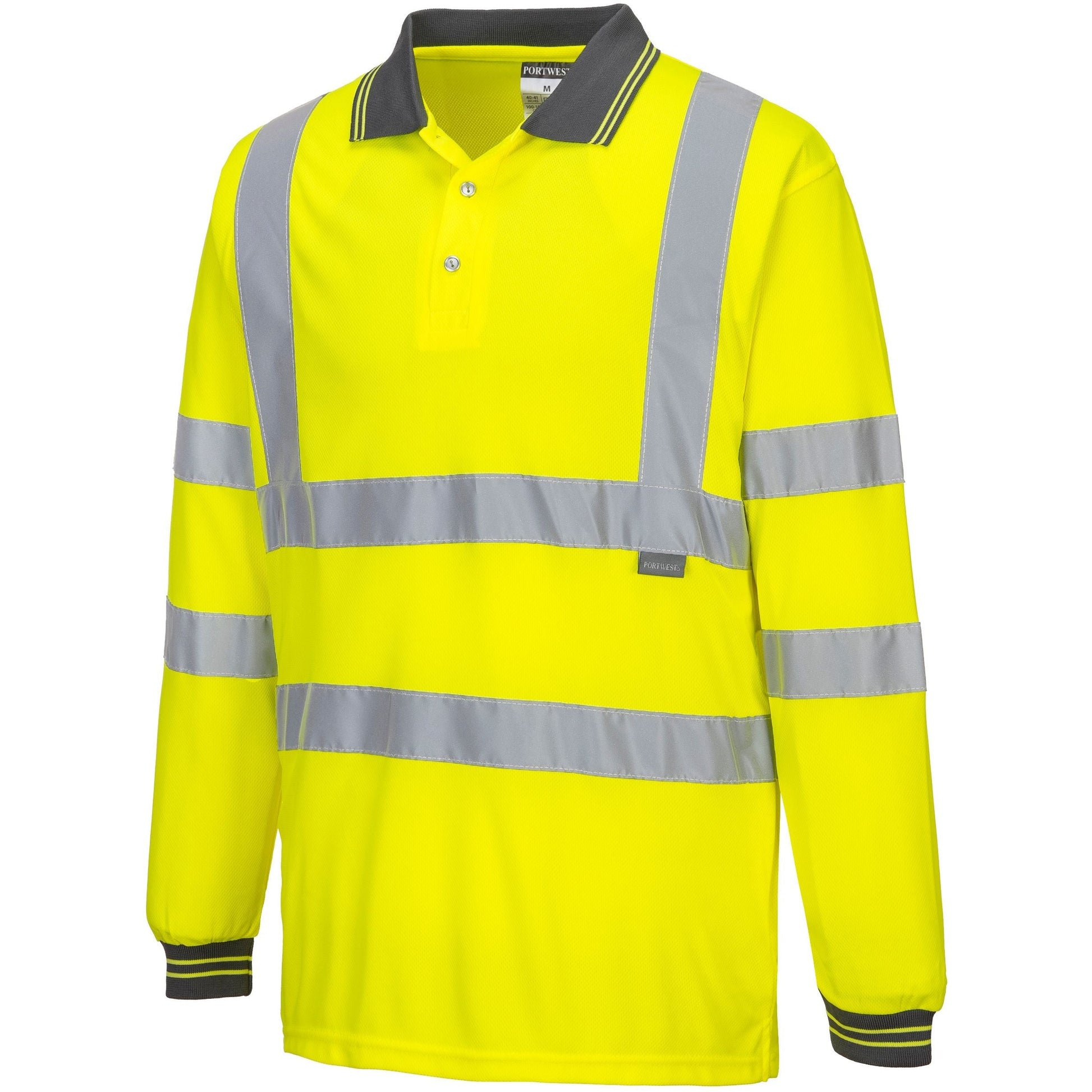 Portwest Hi-Vis Long Sleeved Polo - Yellow (Side)