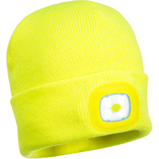 Portwest LED light Beanie - USB Rechargeable - Yellow